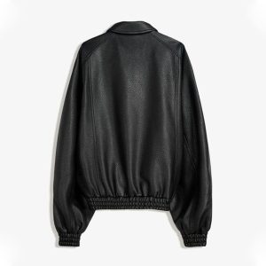 کاپشن چرم یقه دار